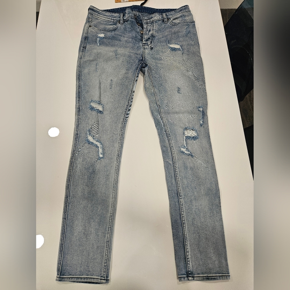 Ksubi Light Blue Distressed Skinny Jeans